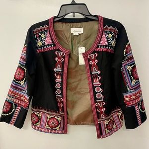 New Anthropologie Embroidered Jacket